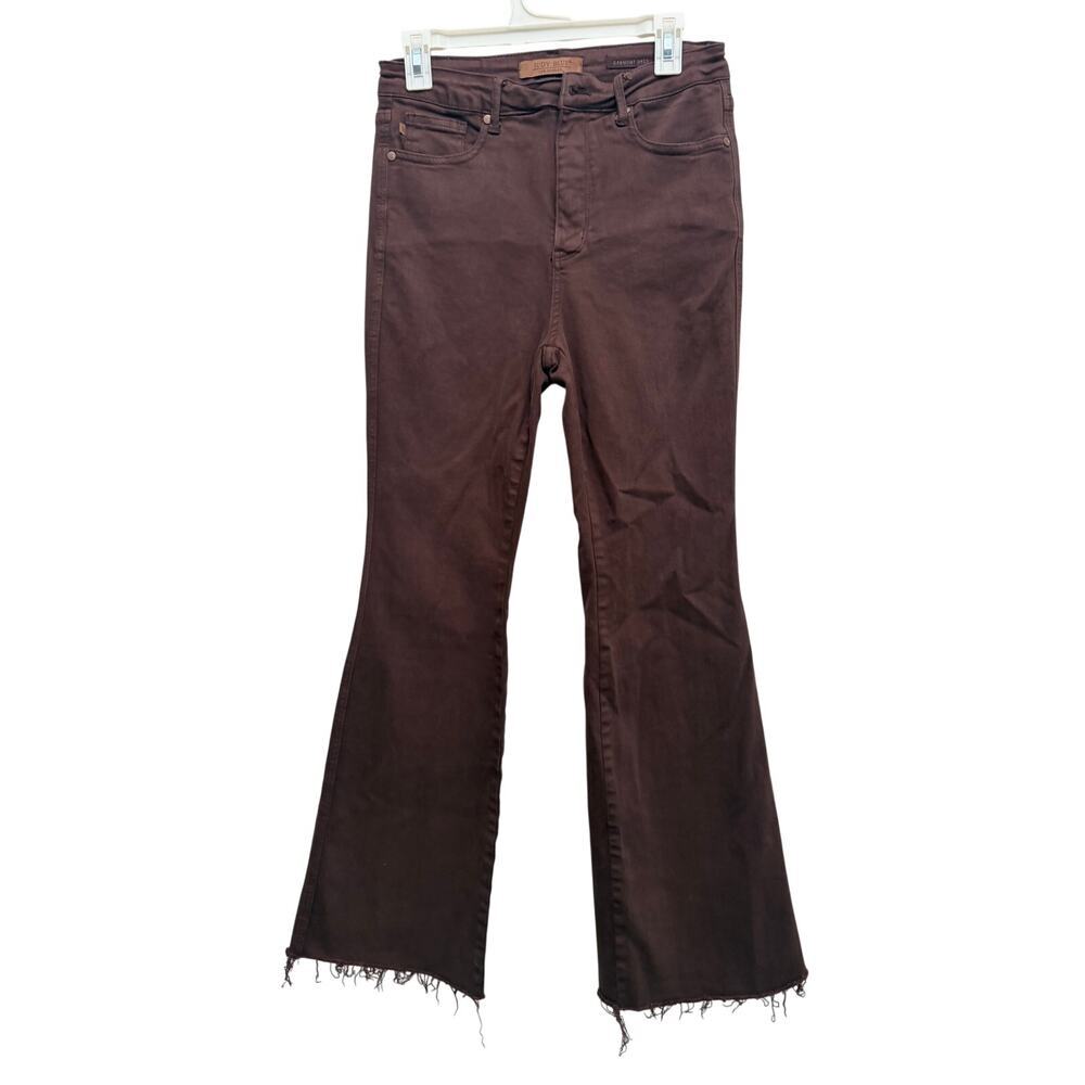 Judy Blue Women's High-Rise Tummy Control Garment Dyed Flare Jeans 88803 29 - Picture 2 of 7